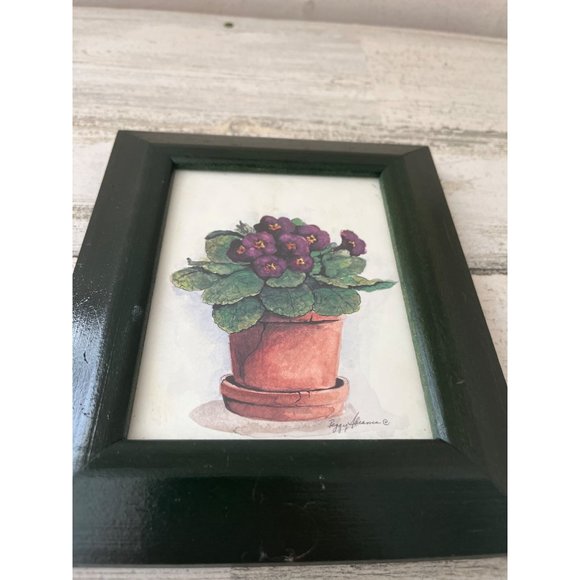 Set of two framed African violet pictures - Picture 3 of 6